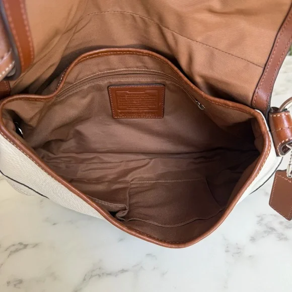 COACH Y2K Vintage Soho Medium Buckle Leather Shoulder Bag F12301 Cream Brown - Picture 10 of 16